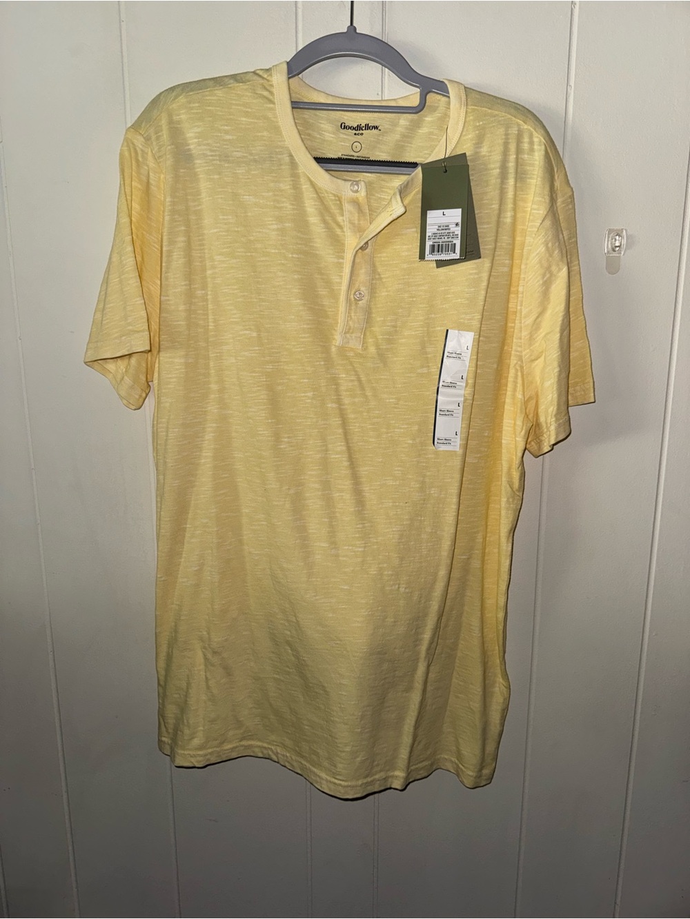 Goodfellow & Co Men’s Pale Yellow Short-Sleeve Henley